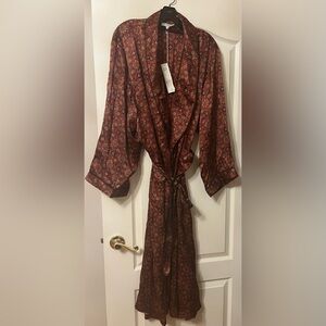 Silk Red and Black Patterned Robe